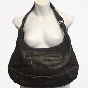 Eddie Bauer Brown Pebble Leather handbag purse